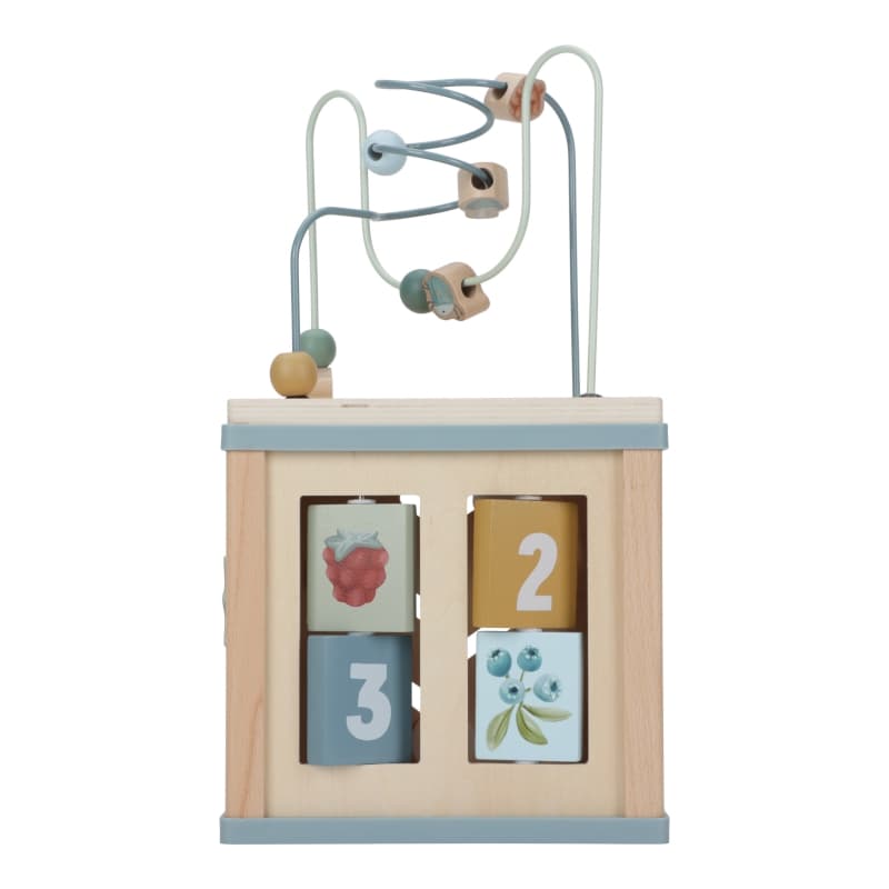 Cube Activites Bois Fsc, bleu jaune beige vert multicol forest friends little dutch — vue 3 sur 5