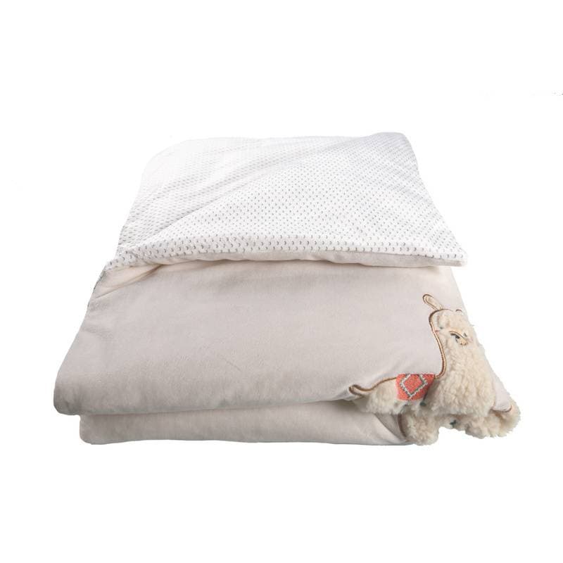 Couverture 75x100cm en Veloudoux® Moris Sacha, ecru permanent — vue 5 sur 5