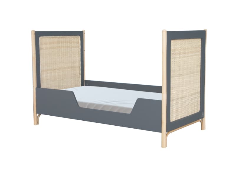 Oceania Lit 60 X 120 Cm Pieds en Canne de Rotin et Facades de Lit Tressage Rot, théo silex — vue 2 sur 3