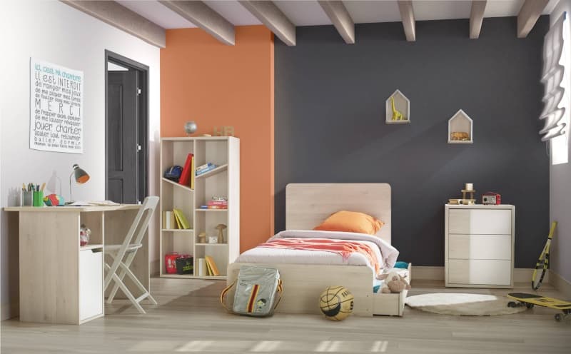 Sacha Lit Compact Evolutif 70x140, sacha galipette pin blanchi — vue 1 sur 2