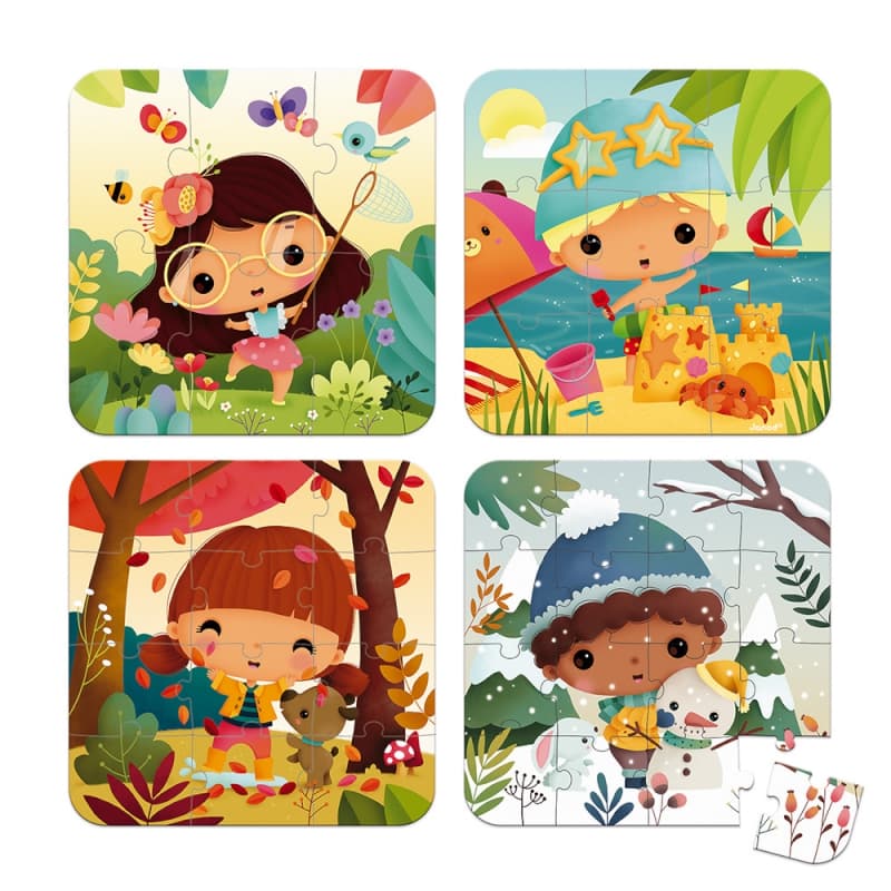 Puzz Evolutifs 4 Saisons, puzzles janod multicolore — vue 1 sur 2