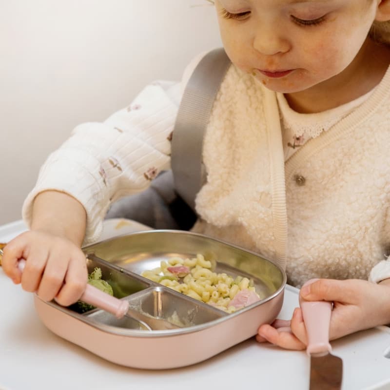 Assiette Compartimentee Inox, barbe a papa beaba — vue 6 sur 6