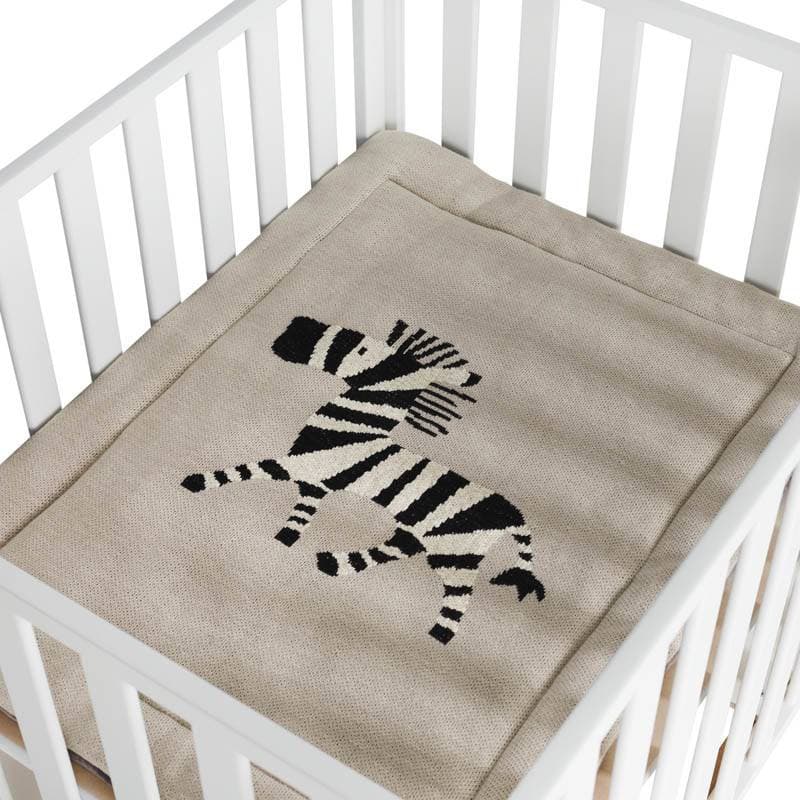 Fond de Parc en Tricot Zebre, tricot quax gris/beige 73x93