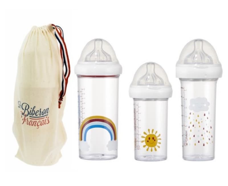 Set de 3 Biberons Rainbow, noadam innovations transparent 8,5x8,5x28 per — vue 2 sur 2
