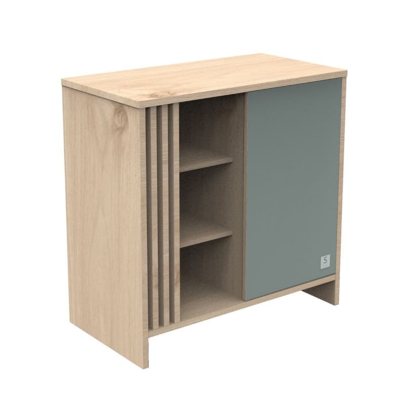 Commode 1 Porte Sauge, tokyo meuble chêne suave - sauge — vue 2 sur 5
