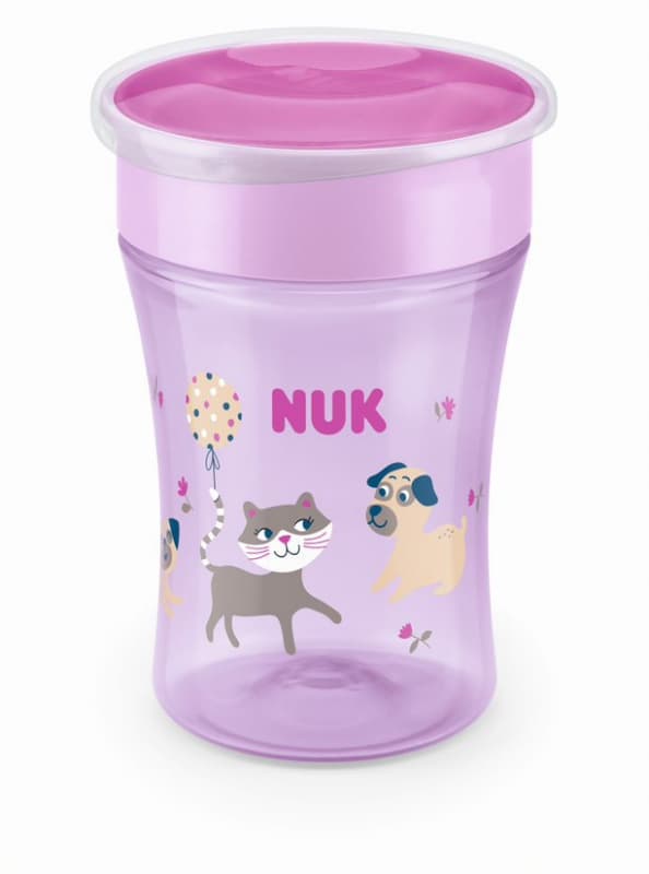 Magic Cup - 360 Silicone - Fille 8m+, tasses nuk rose 8 mois+ per