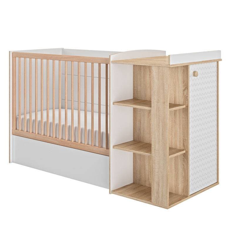 Lit Compact Evolutif 60x120, chene sonoma et uni blanc galipette intimi 06-18- — vue 2 sur 4