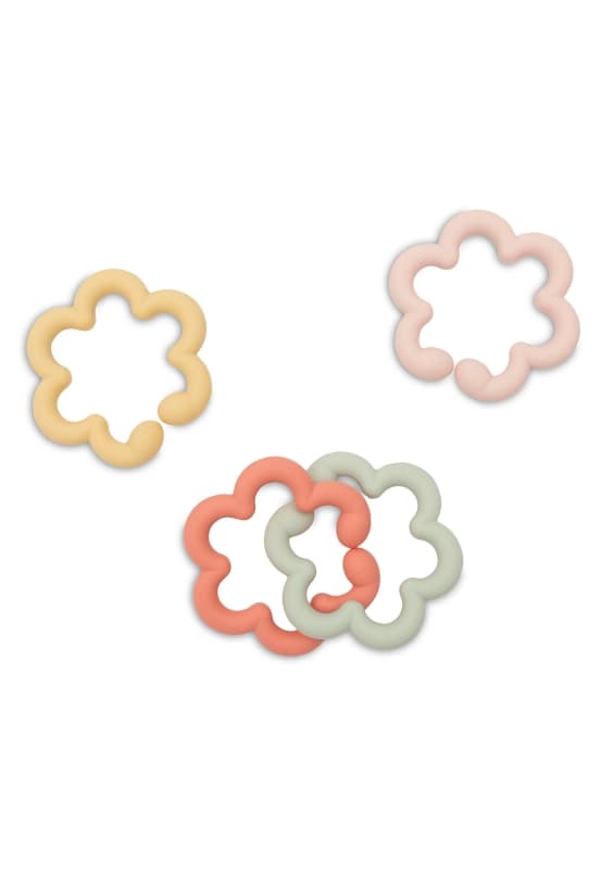 Jeu d'Anneaux Silicone, multicolore flower jollein — vue 4 sur 4