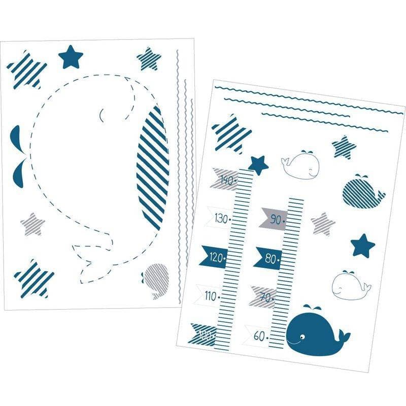 Stickers Muraux Blue Baleine, blue baleine sauthon baby deco blanc - bleu - gris