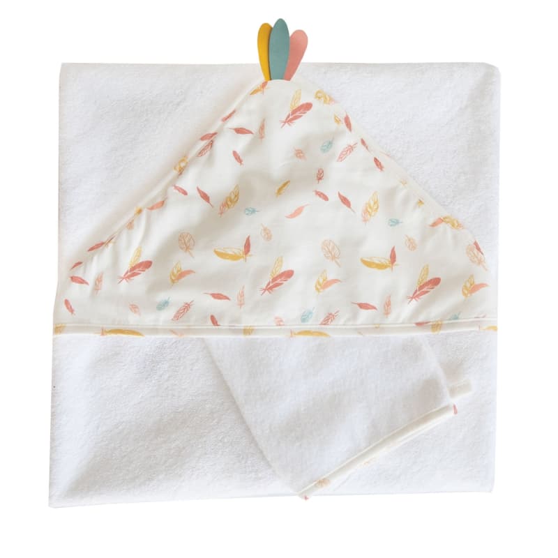 Coffret Sortie de Bain Brodee + Gant 75x75 Cm Happy, happy domiva 75x75 cm — vue 1 sur 2