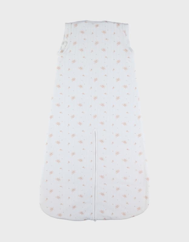 Vf Gigoteuse Nomade Pointelle Bambou-coton - Fleurs d'Antan, blanc rose 100cm vintage flowers noukie's — vue 4 sur 5
