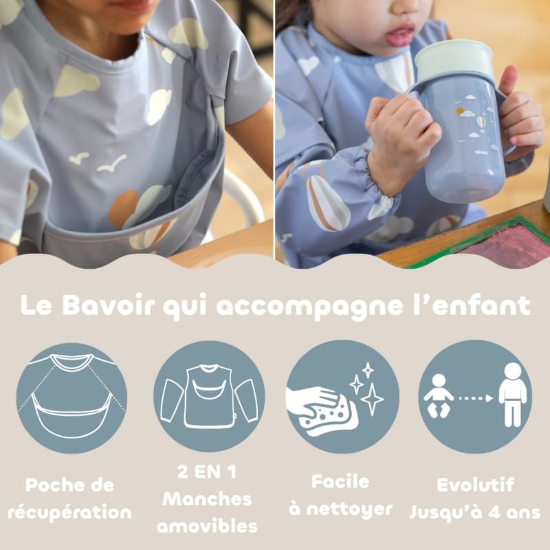 Bavoir Manches 2 en 1, aventure beaba 26/05 — vue 4 sur 7