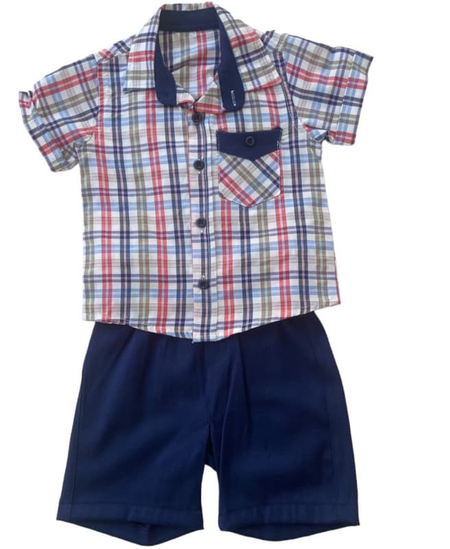 Ensemble Garcon Chemise Carreaux & Short — vue 2 sur 2