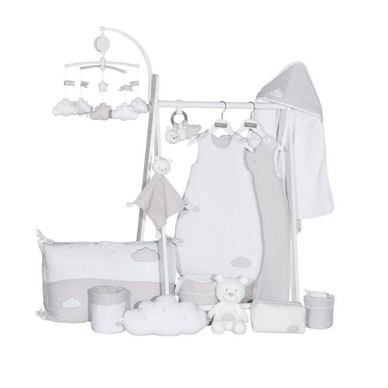 Mobile Musical Gris Lily Grey, lily grey sauthon baby deco gris clair - blanc - a — vue 2 sur 2