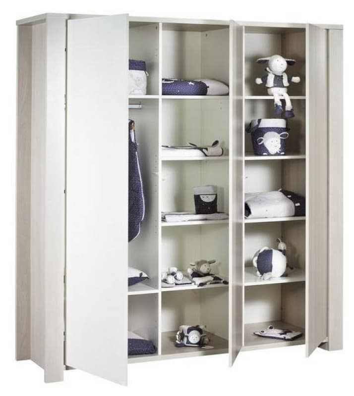Armoire 3 Portes Newopale sans Motif, newopale sans motif sauthon easy blanc/decor fren — vue 2 sur 2