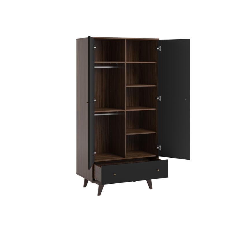 Armoire Mid Noir/noix, mid 144,4x75x89,9 — vue 1 sur 4