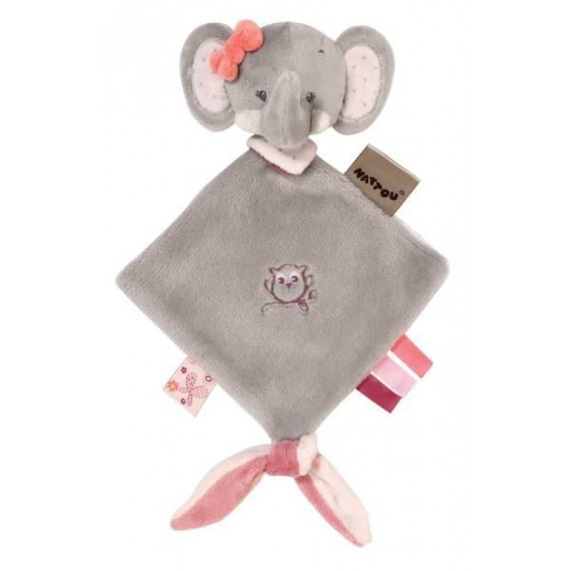 Mini Doudou Elephant, adele&valentine nattou gris per