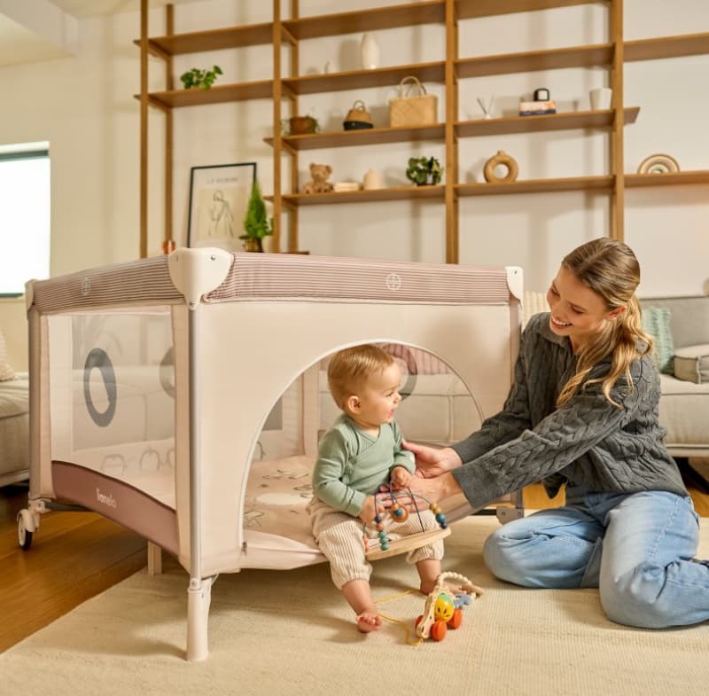 Parc Lit Bebe Beige — vue 1 sur 3