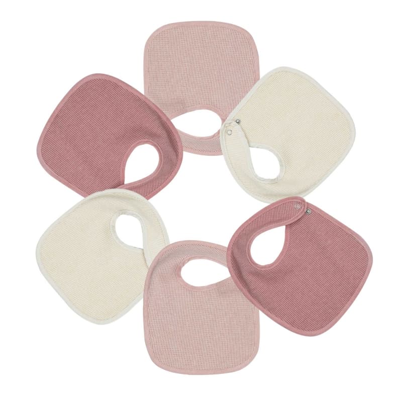 Bavoirs Naissance X6 -nid d'Abeille, beige/ rose 0-4m trois kilos sept p-24 — vue 1 sur 5