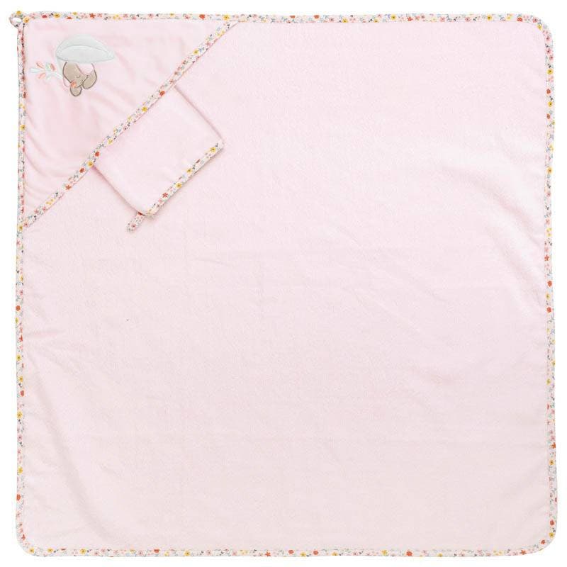 Cape de Bain Lali le Chien, iris&lali nattou rose 75x75cm per — vue 1 sur 2