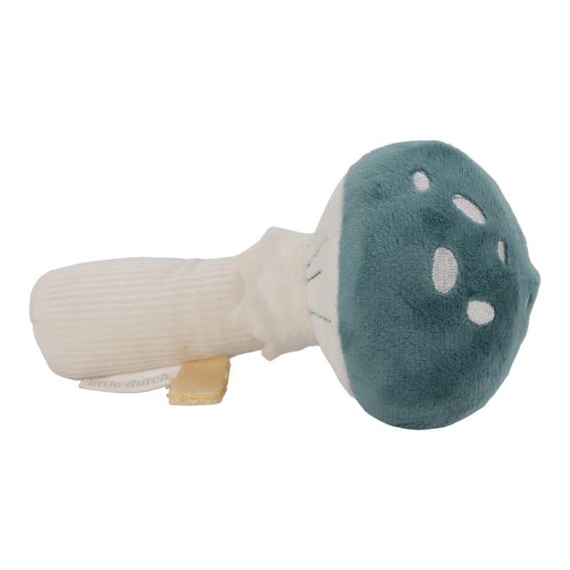 Hochet Peluche Champignon, bleu beige forest friends little dutch — vue 2 sur 2
