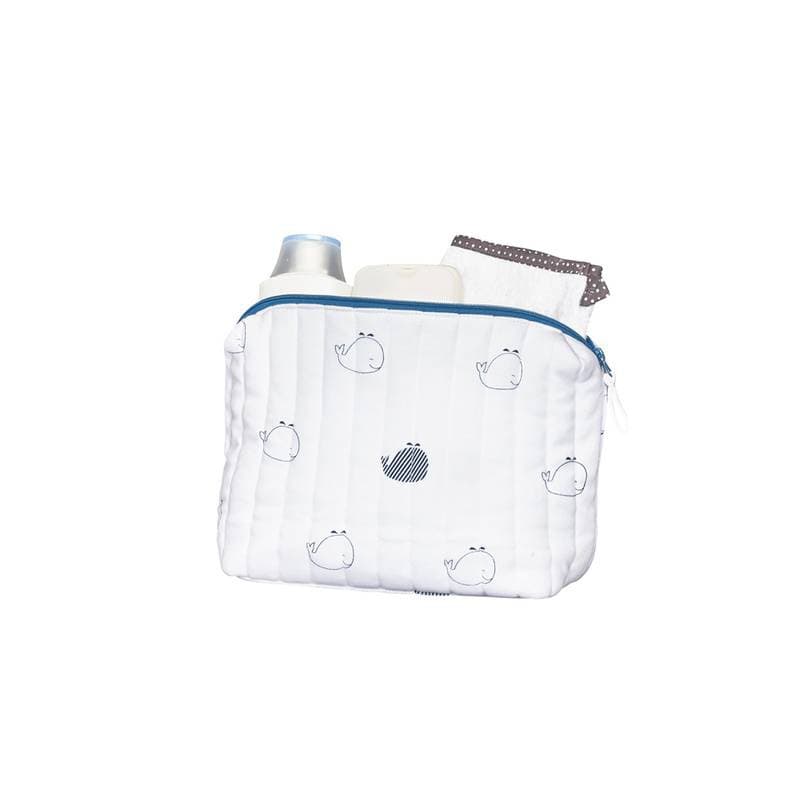 Trousse de Toilette Blue Baleine, blue baleine sauthon baby deco blanc - bleu per — vue 1 sur 3