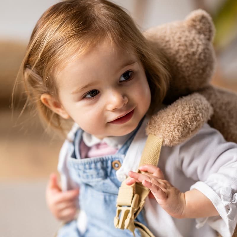 Sac a Dos Peluche Ours, caramel 35cm teddy bouclette nattou 25/07 — vue 6 sur 7