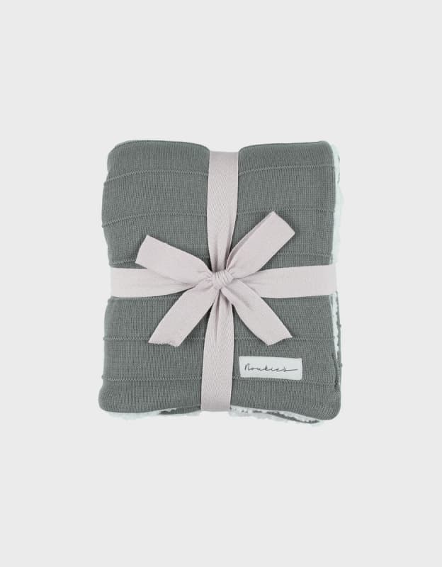 Couverture Tricot Sherpa, kaki 75x100cm mix and match noukie's hiver — vue 1 sur 5