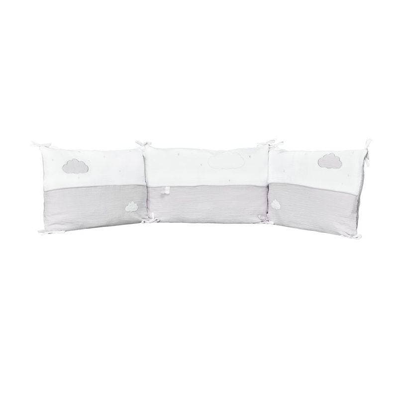 Tour de Lit Gris Lily Grey, lily grey sauthon baby deco blanc - gris clair - a — vue 2 sur 2