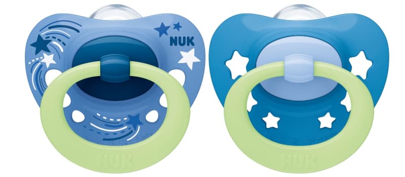 2 Sucettes Signature Nuit 6-18m Garcon, nuk imprimée 6-18 mois per