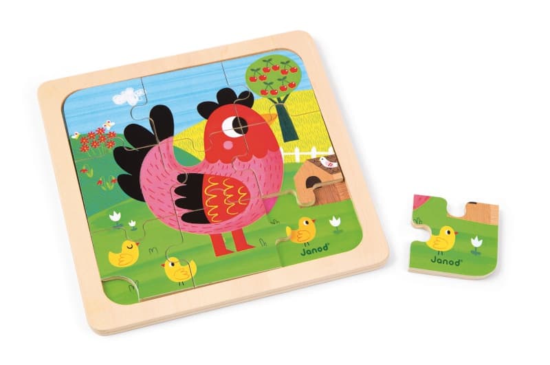 Puzzle Poule Violette, puzzles janod 2022