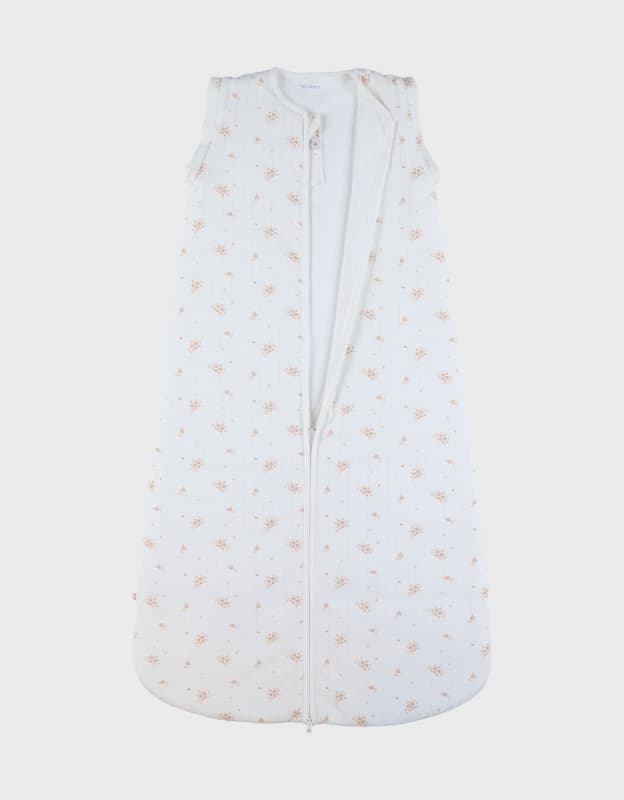 Vf Gigoteuse Nomade Pointelle Bambou-coton - Fleurs d'Antan, blanc rose 100cm vintage flowers noukie's — vue 3 sur 5