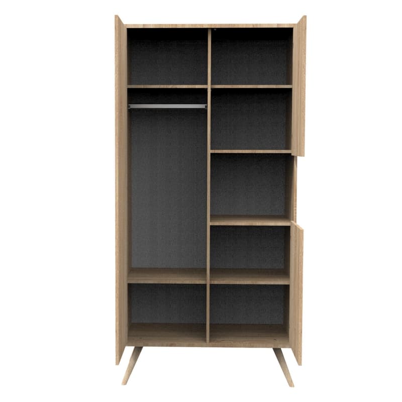 Armoire 1 Gde et 2 Petites Portes Toute Bois, seventies meuble chêne doré — vue 3 sur 5