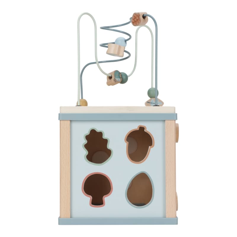 Cube Activites Bois Fsc, bleu jaune beige vert multicol forest friends little dutch — vue 4 sur 5