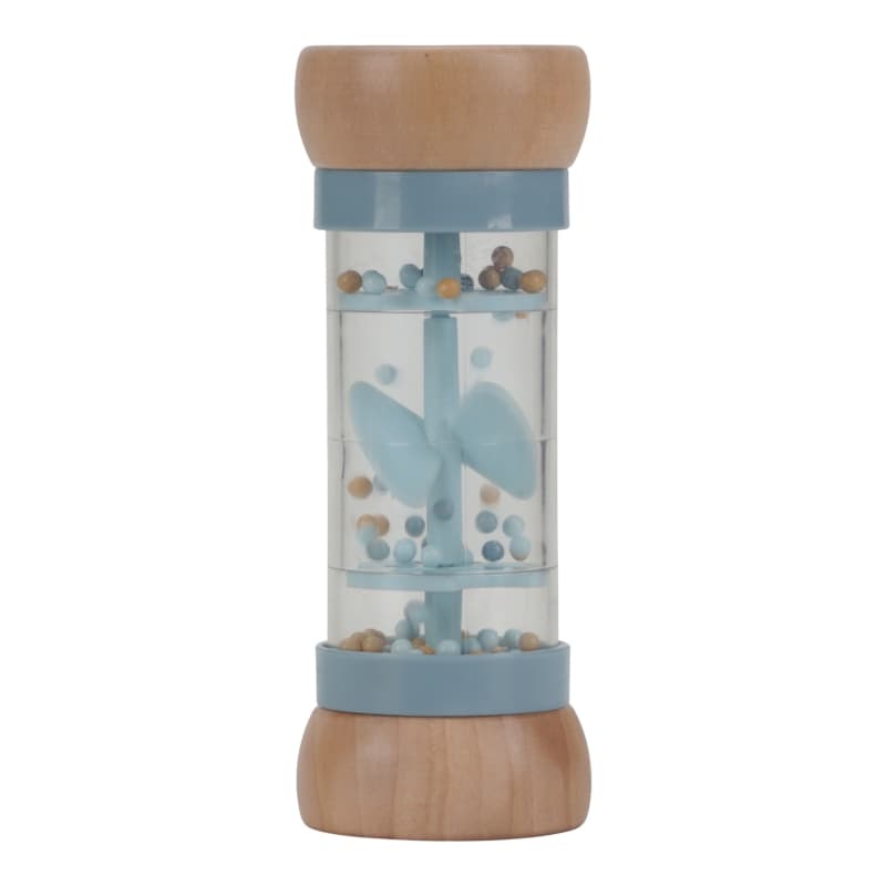 Hochet de Pluie Bois Fsc, bleu bois beige forest friends little dutch — vue 4 sur 4