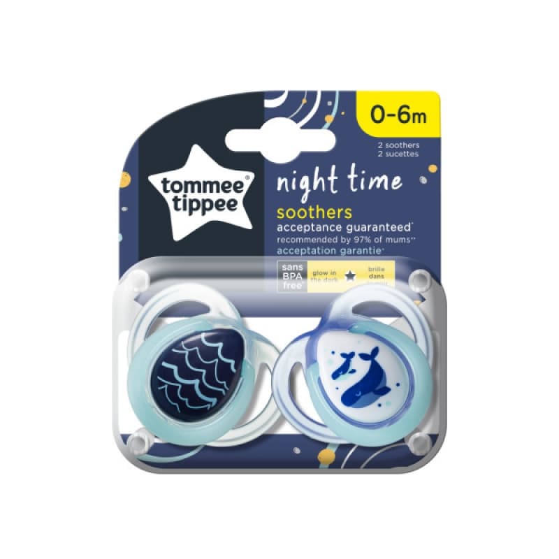 Sucette Ctn Nuit 0-6m Mixte X2, tommee tippee multicolore — vue 4 sur 6
