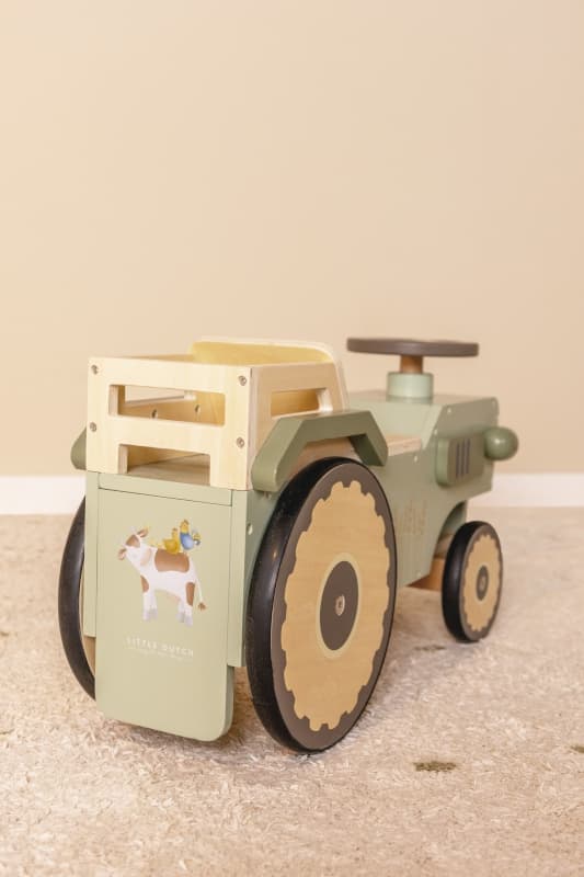 Tracteur a 4 Roues en Bois Fsc, vert little farm little dutch — vue 1 sur 5