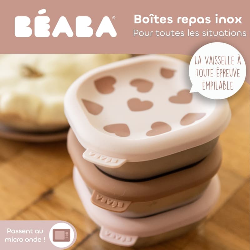 Set 3 Bols Conservation Inox, big love beaba 26/05 — vue 2 sur 7