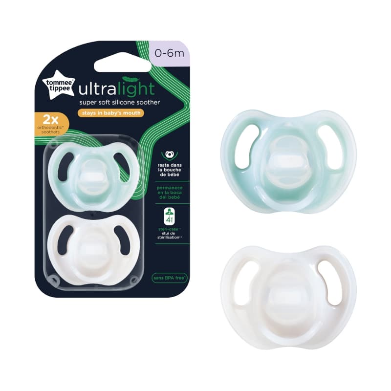 Sucette en Silicone Ultra Legere X2 0-6 Mois, tommee tippee 0-6m — vue 2 sur 5