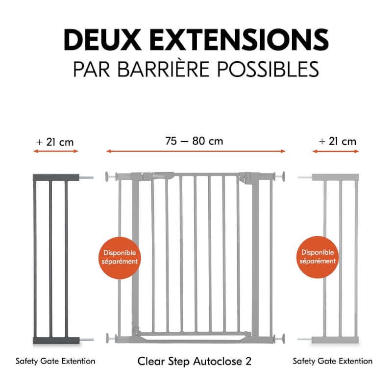 Safety Gate Extension 21 Cm, dark grey 22x2.5x77 cm 2023 — vue 5 sur 9