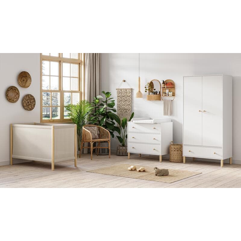 Armoire Tela Blanc/bois, tela 90x50x185 — vue 1 sur 4