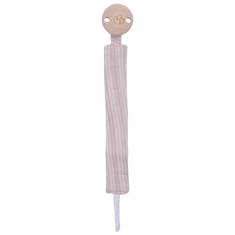 Attache-sucette Gaze de Coton Raye, galet bb&co 25/12