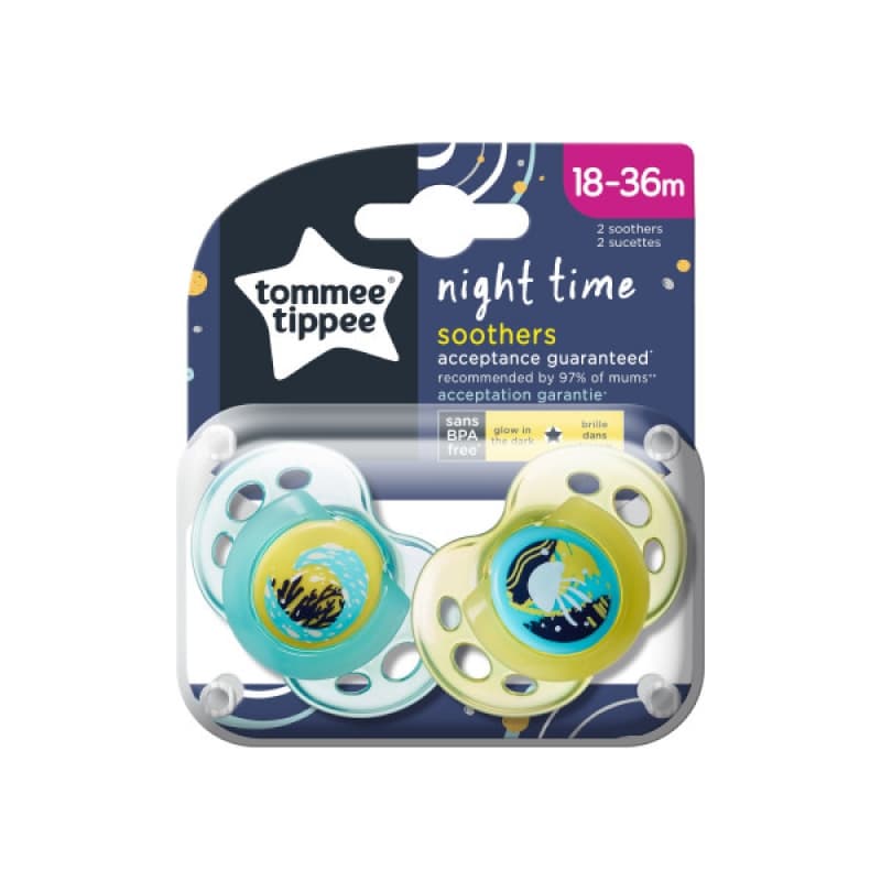 Sucette Ctn Nuit 18m+ Mixte X2, tommee tippee 18-36m — vue 2 sur 4