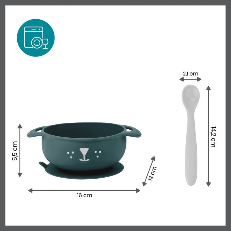 Kit Tast'isy Chien (bol + Cuillere en Silicone), babymoov france vert — vue 3 sur 5