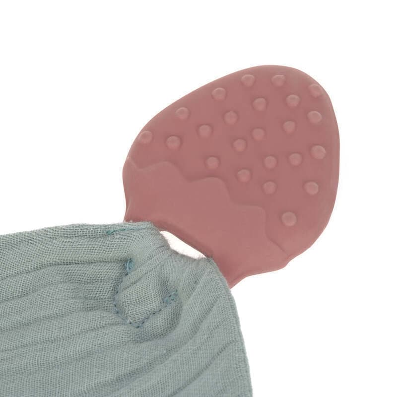 Doudou avec Anneau de Dentition Caoutchouc Naturel Fraise, lässig vert — vue 2 sur 2