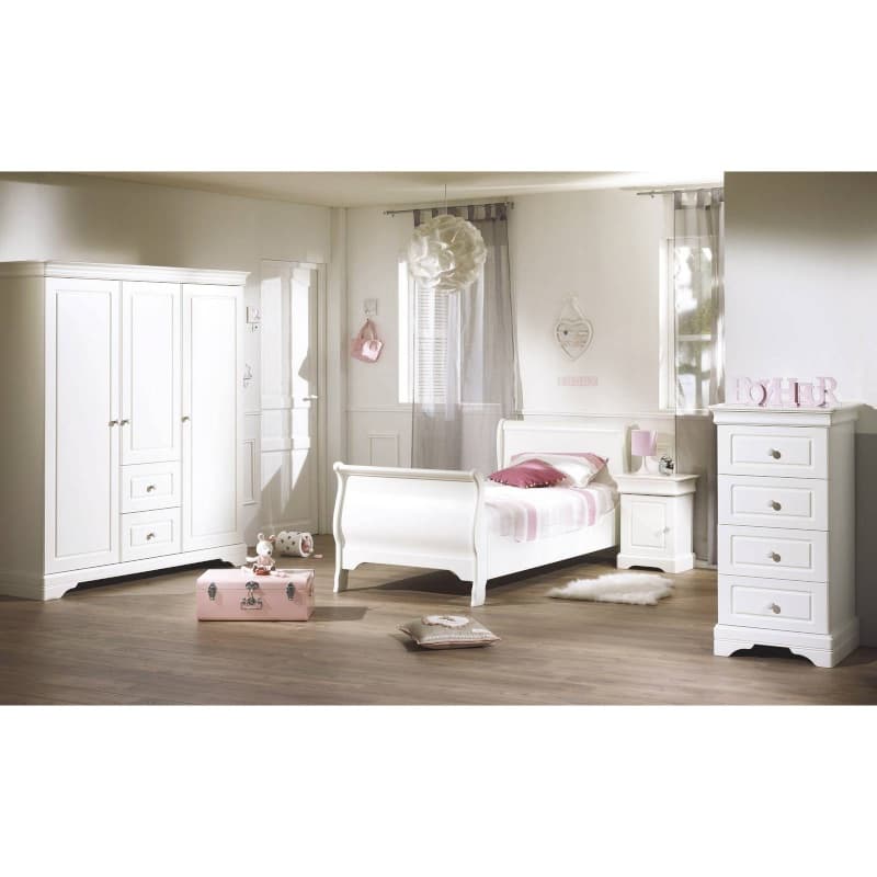 Chiffonnier 4 Tiroirs Elodie Blanc, elodie blanc sauthon signature blanc l60 h115 p53 — vue 1 sur 2