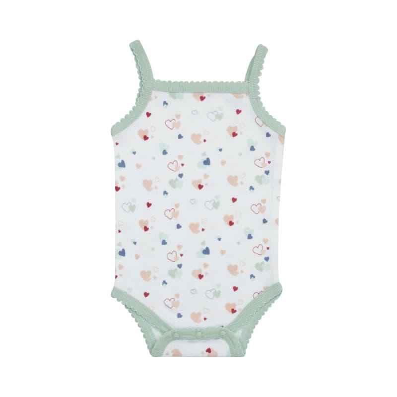 Body a Bretelle - Coeur, trois kilos sept blanc, sauge, rouge, bleu 1/3/6/12/18/23m p-23 — vue 1 sur 4