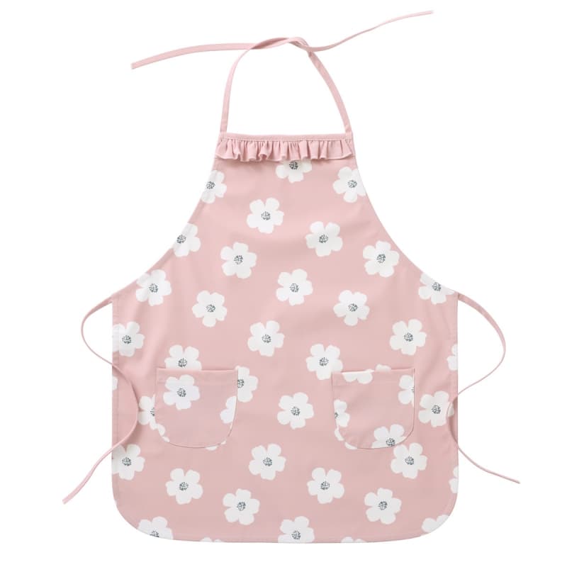 Tablier de Cuisine Froufrou a Fleurs, rose blanc 3-6a bb&co per