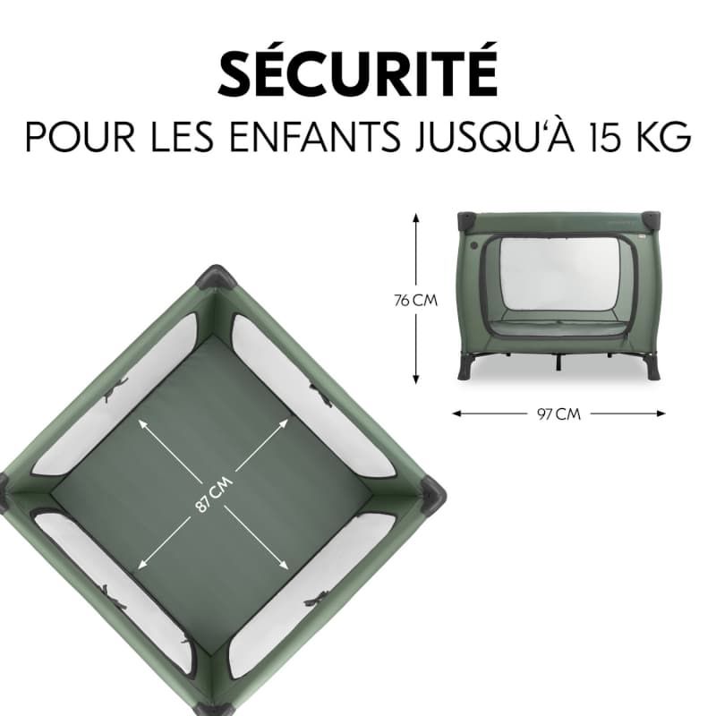 Sleep N Play Sq Set Dark-green, lit parapluie - p-24 e-24 — vue 3 sur 5