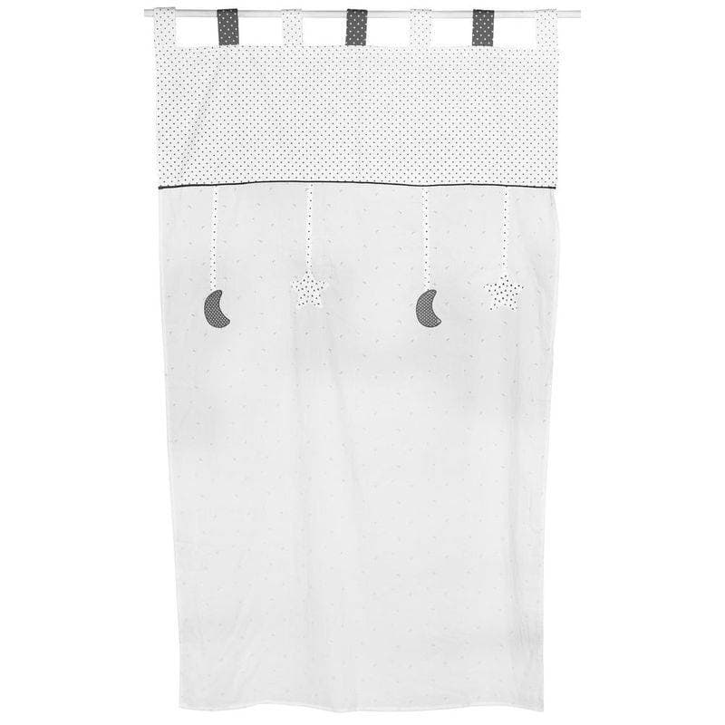 Rideau Chao Chao, chao chao sauthon baby deco blanc - gris fonce - n — vue 1 sur 2